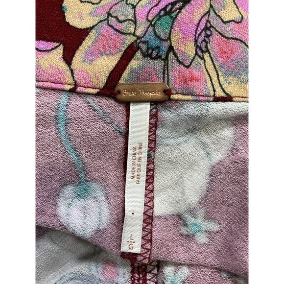 Free People Burgundy Floral Button-Down Jumpsuit - Picture 4 of 5